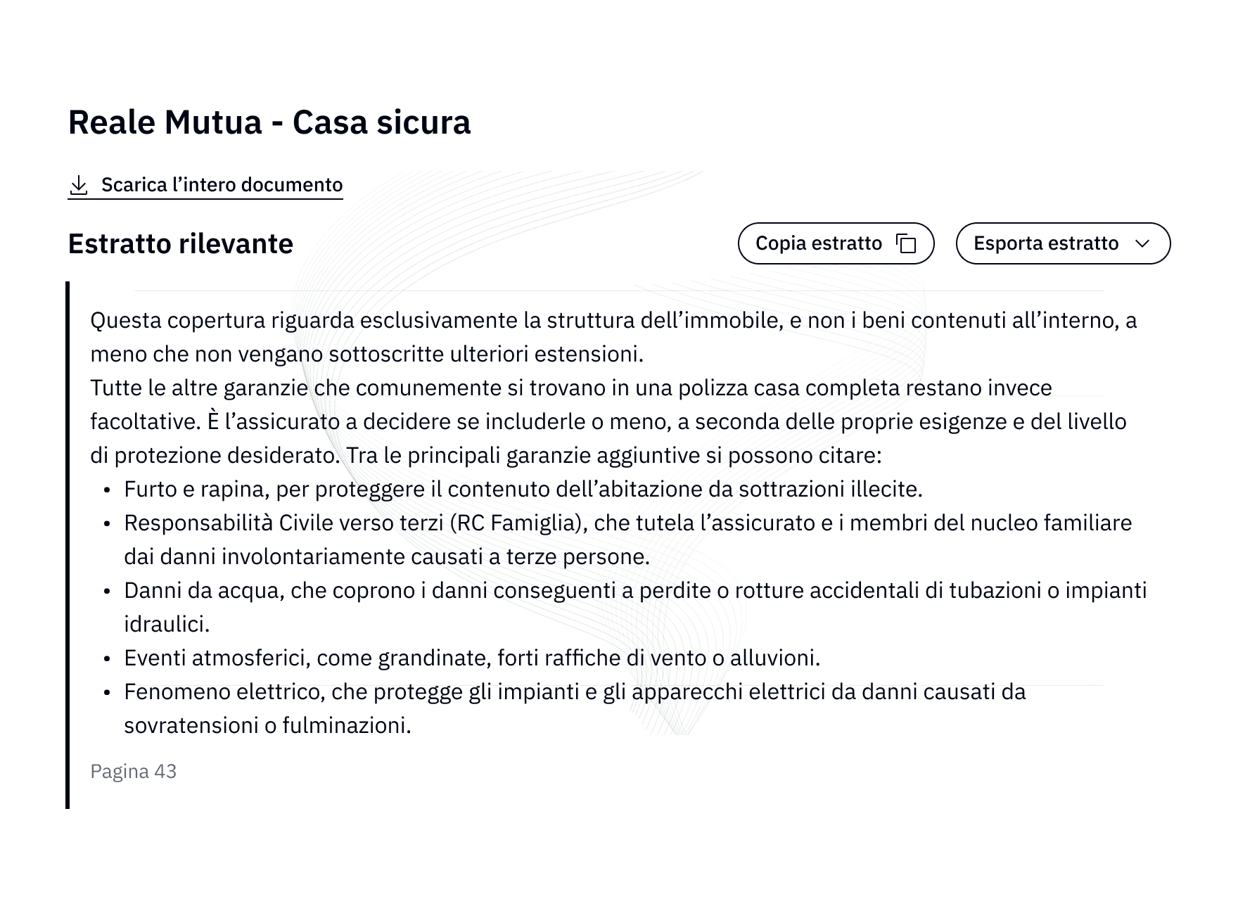 Supporto all'Underwriting e agli Uffici Tecnici