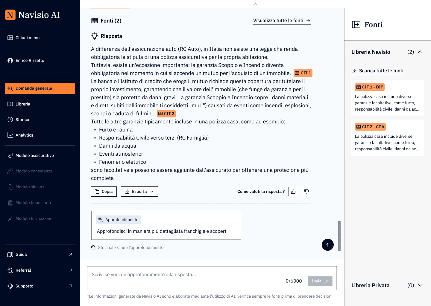 Results chat screen Results chat screen